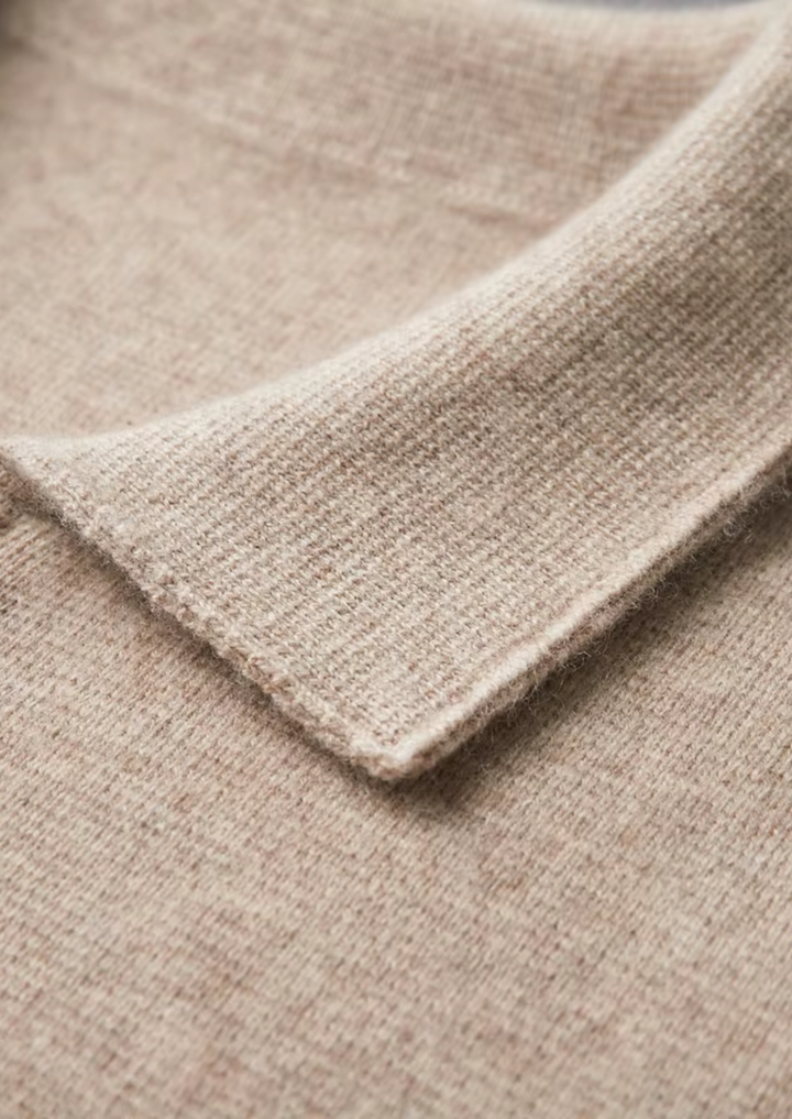 KARDIGAN ZIP POLO Z EXTRA-FINĄ WEŁNĄ MERINO