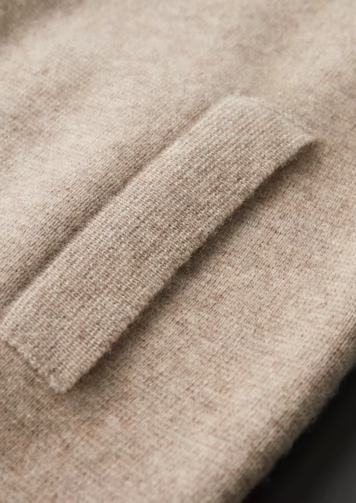 KARDIGAN ZIP POLO Z EXTRA-FINĄ WEŁNĄ MERINO