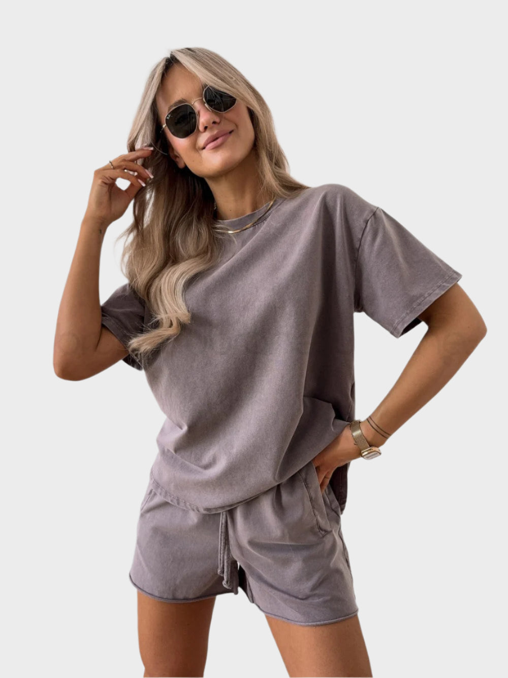 Zestaw Casual z T-shirtem i Spodniami Jogger