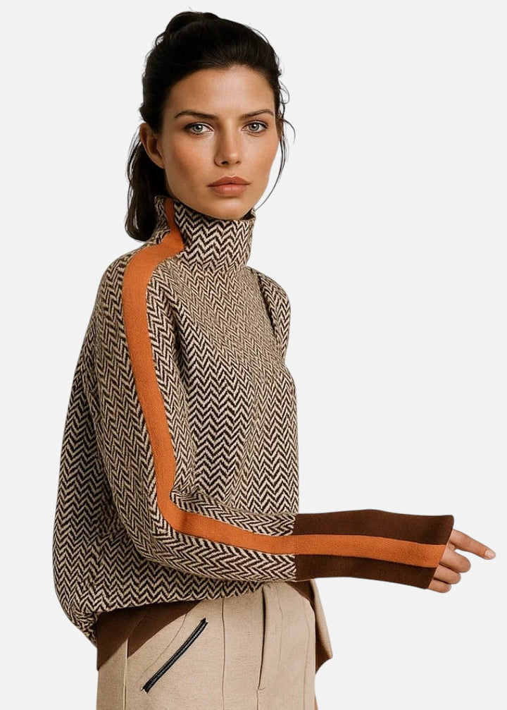 Elin | Sweter z Wysokim Kołnierzem