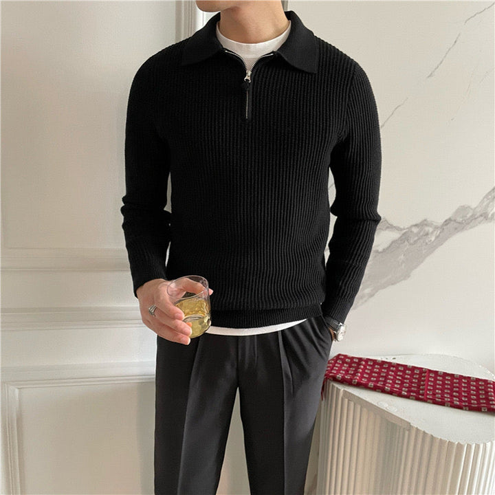 GONGJU Sweter z zamkiem
