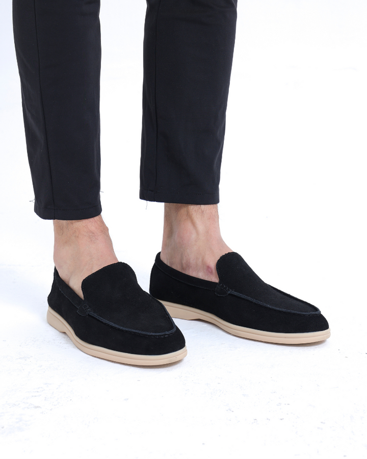Luksusowe zamszowe loafersy
