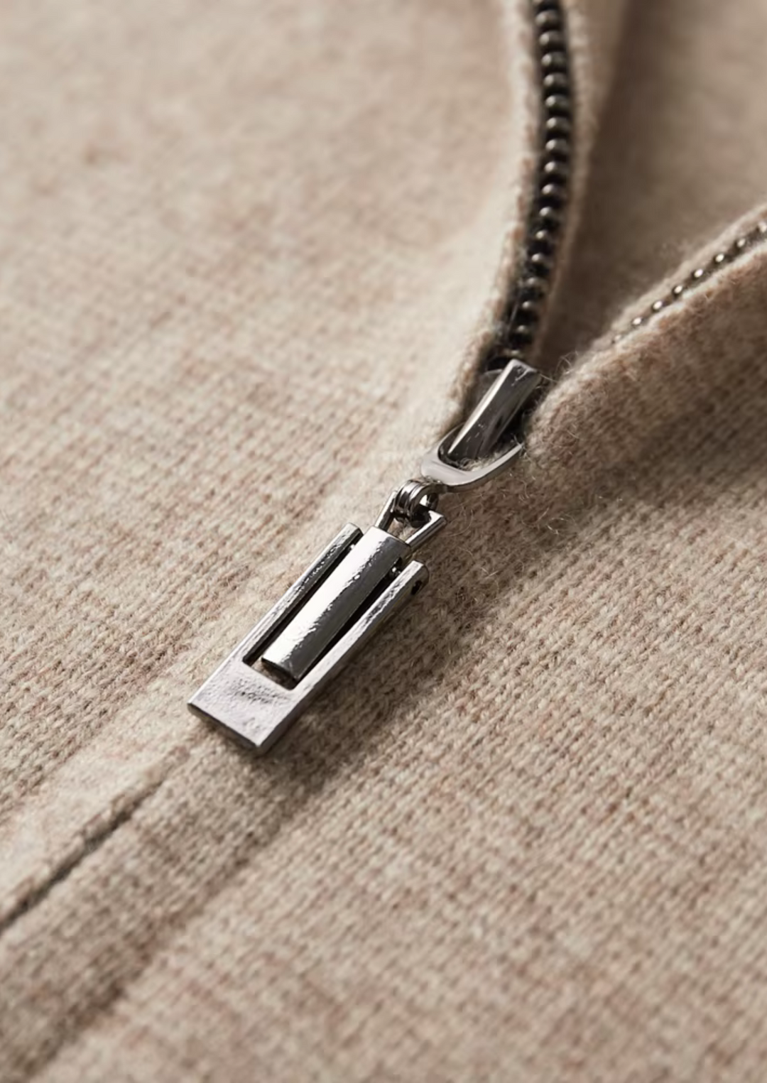 KARDIGAN ZIP POLO Z EXTRA-FINĄ WEŁNĄ MERINO