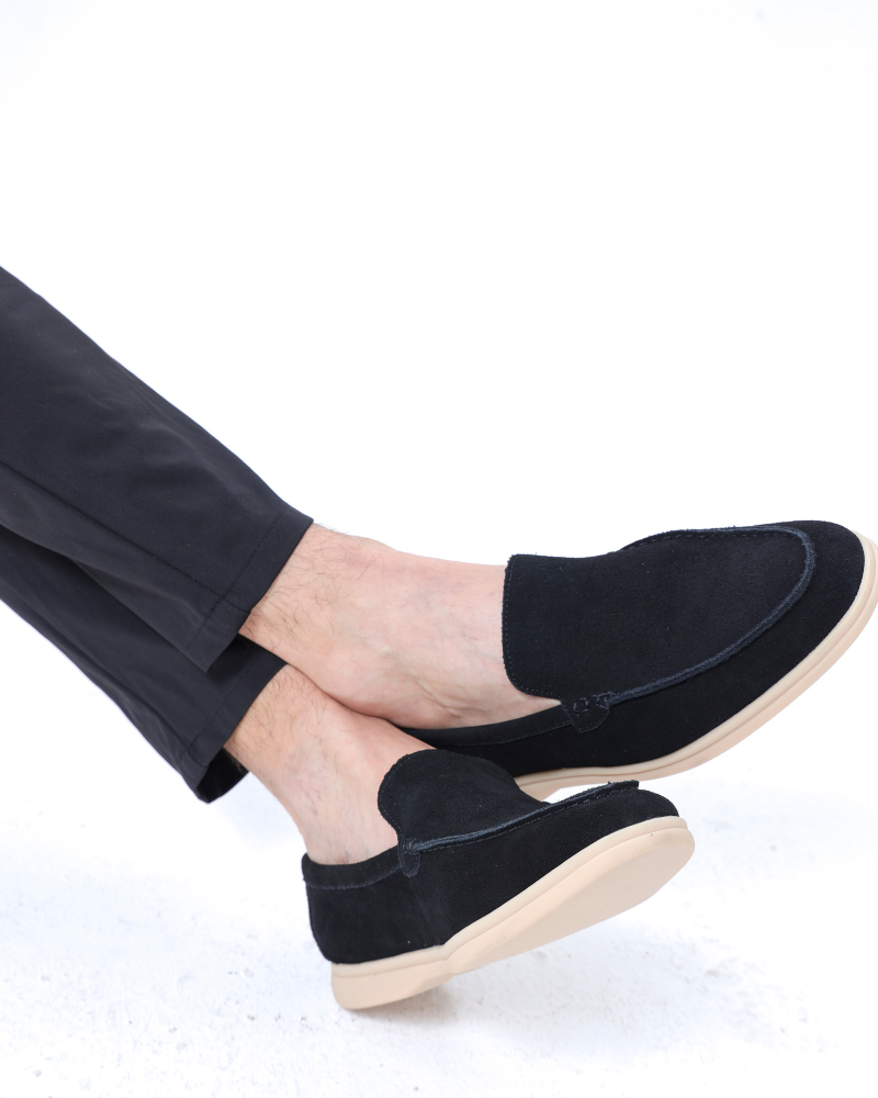 Luksusowe zamszowe loafersy