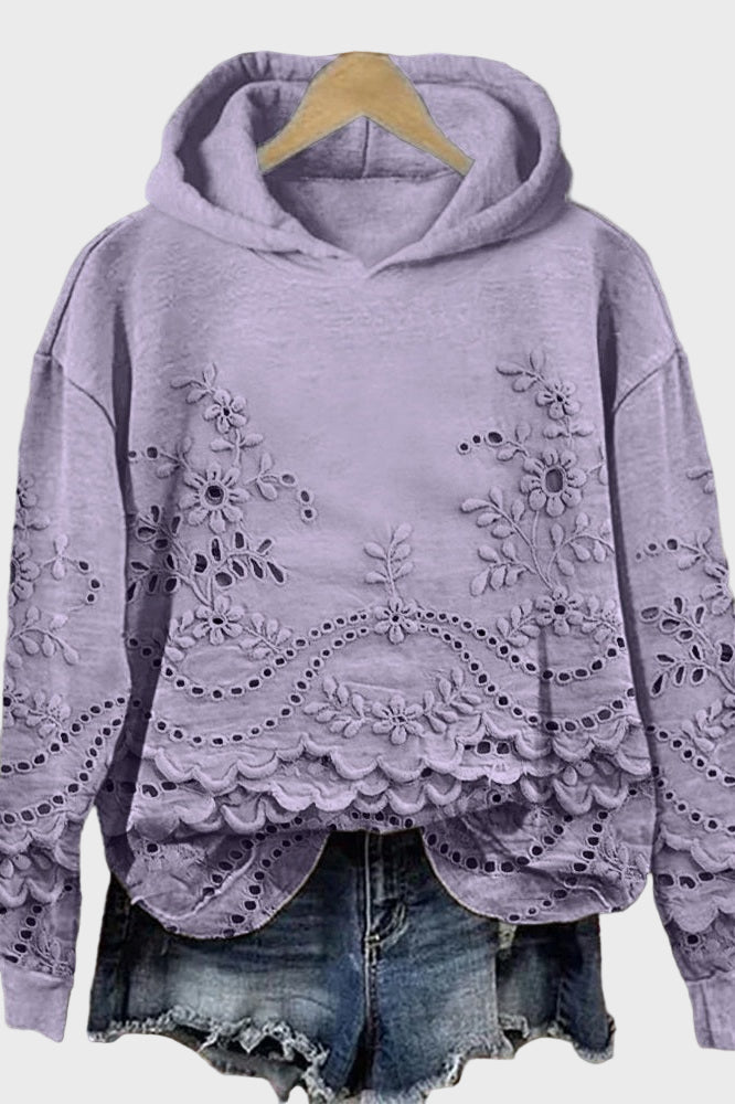 Bluza z Kapturem z Leśnej Zielonej Koronki