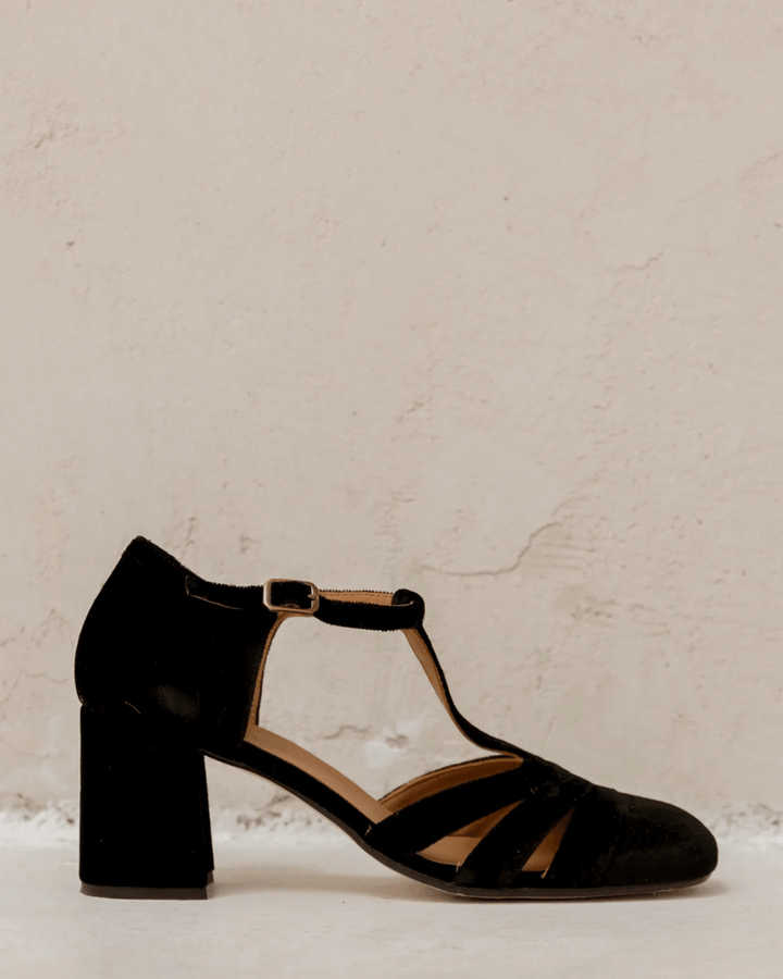 T-Strap Heels with a Stable Heel