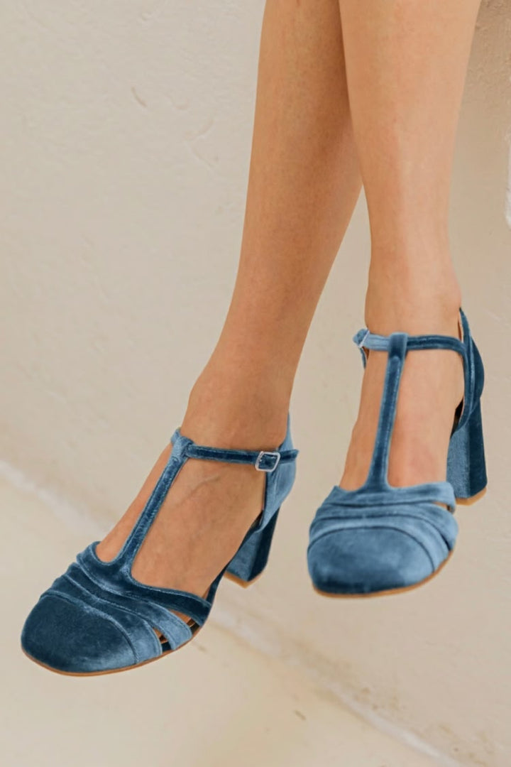 T-Strap Heels with a Stable Heel