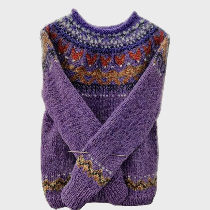 Sweter z wysokim kołnierzem w stylu retro