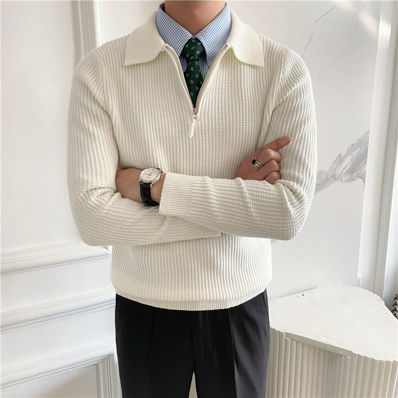 GONGJU Sweter z zamkiem