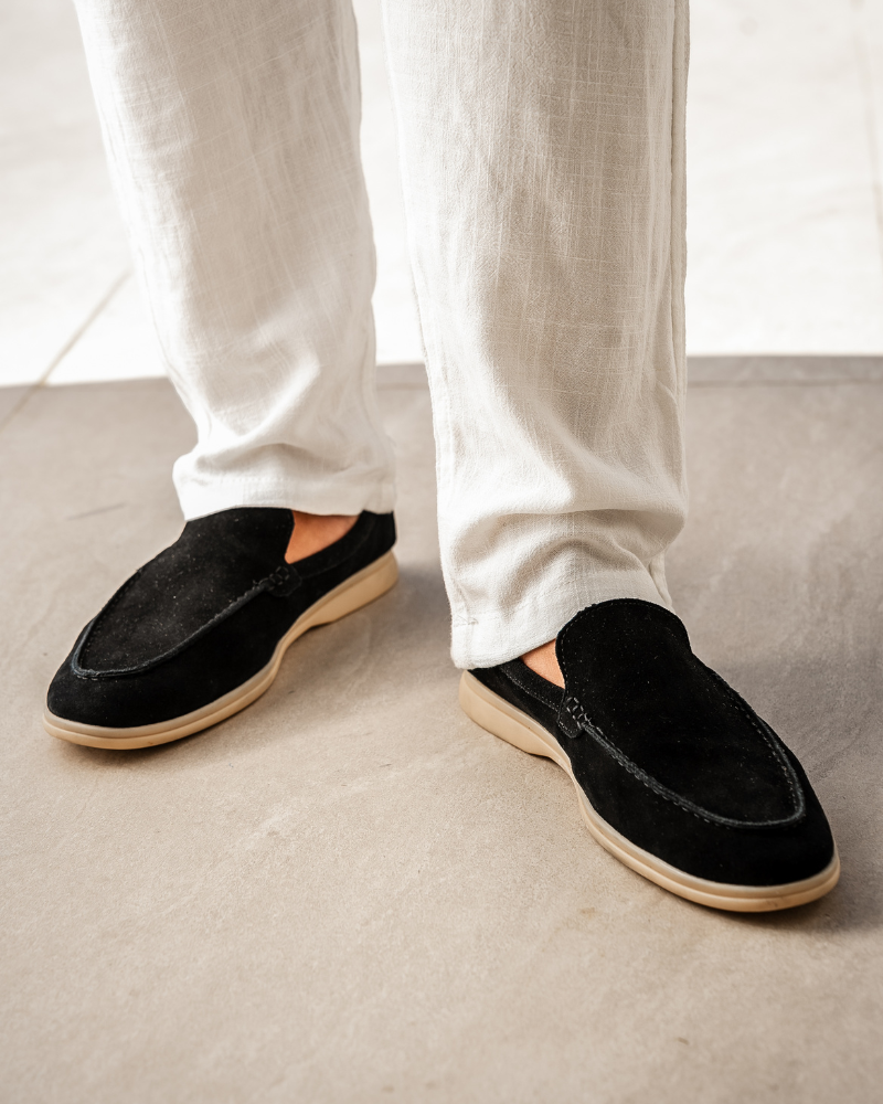 Luksusowe zamszowe loafersy