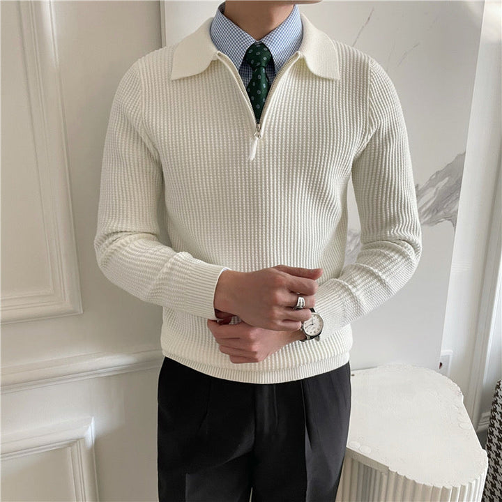 GONGJU Sweter z zamkiem