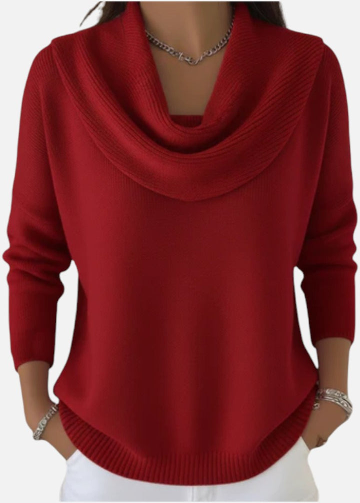 Alia | Sweter z Miękkim Kołnierzem