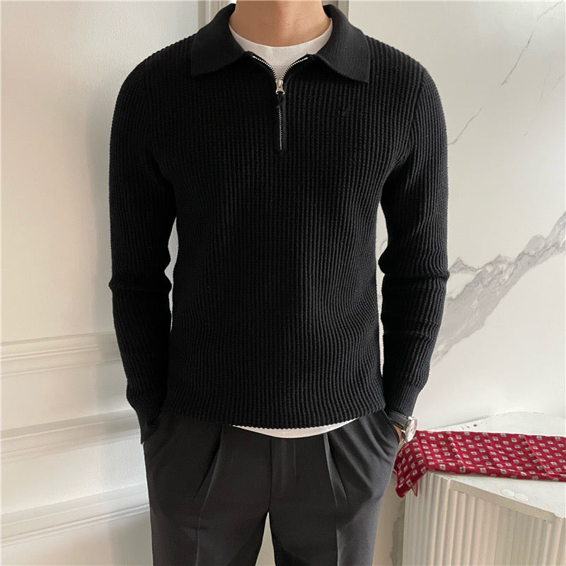 GONGJU Sweter z zamkiem