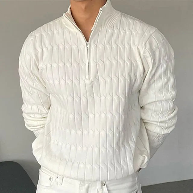 GWANGJU Sweter z polo zamkiem