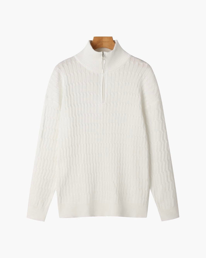 GWANGJU Sweter z polo zamkiem