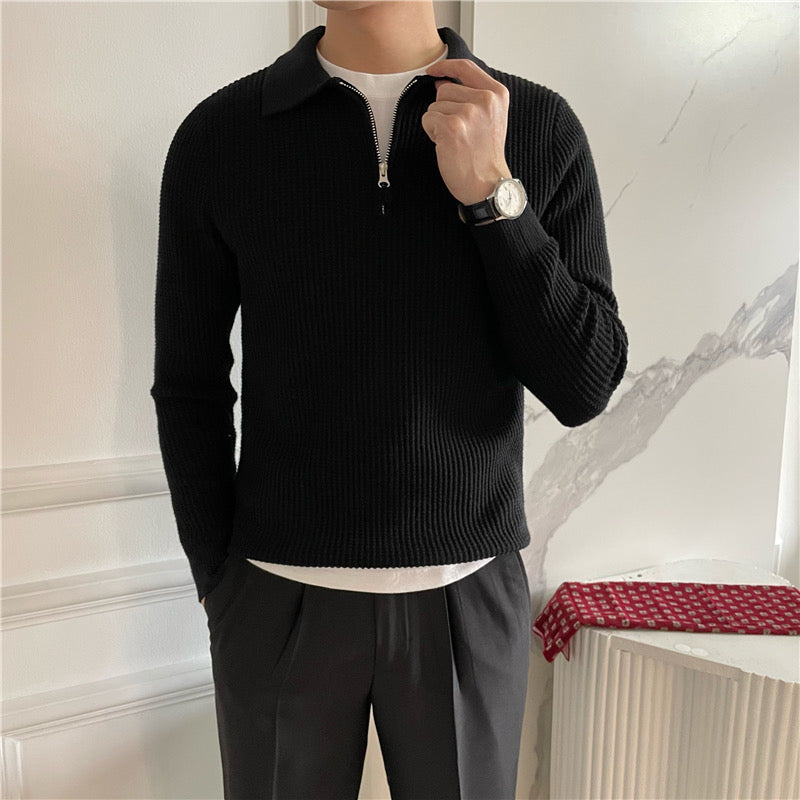 GONGJU Sweter z zamkiem