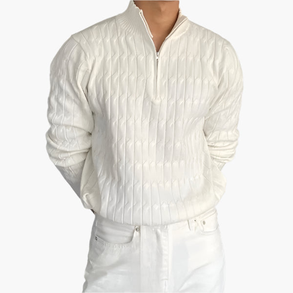 GWANGJU Sweter z polo zamkiem