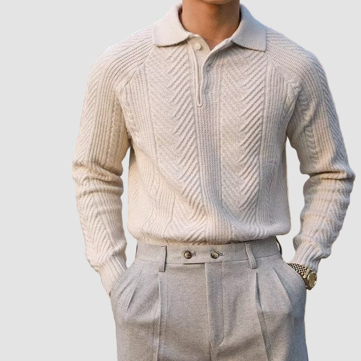 Sweter polo pleciony ASAN