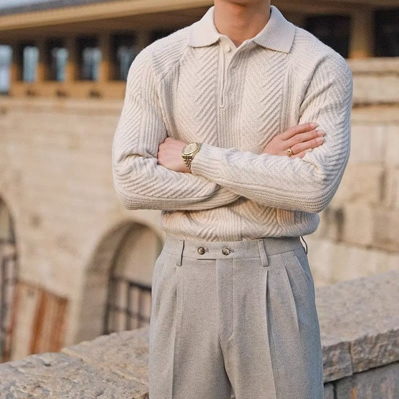 Sweter polo pleciony ASAN