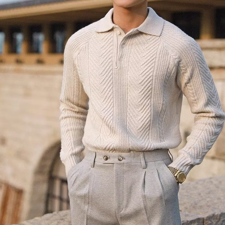 Sweter polo pleciony ASAN