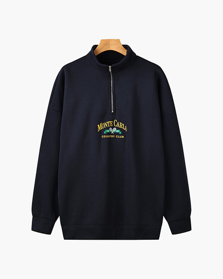 MONTE CARLO Pulowr Vintage z Polo Zipem