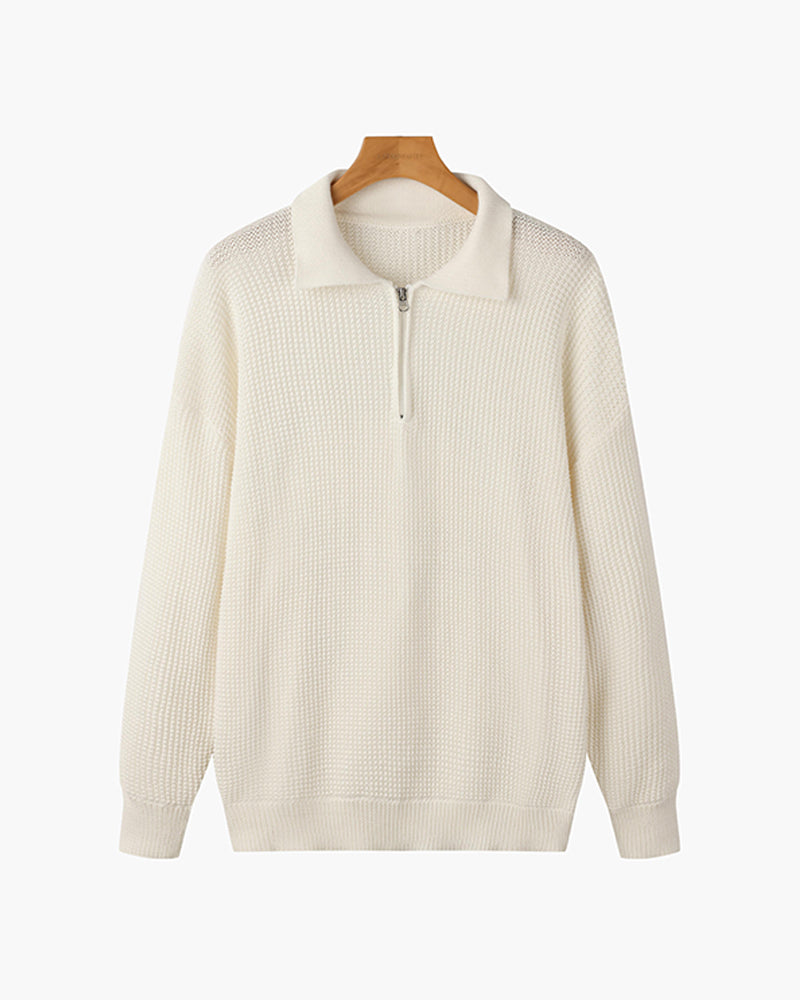 GONGJU Sweter z zamkiem