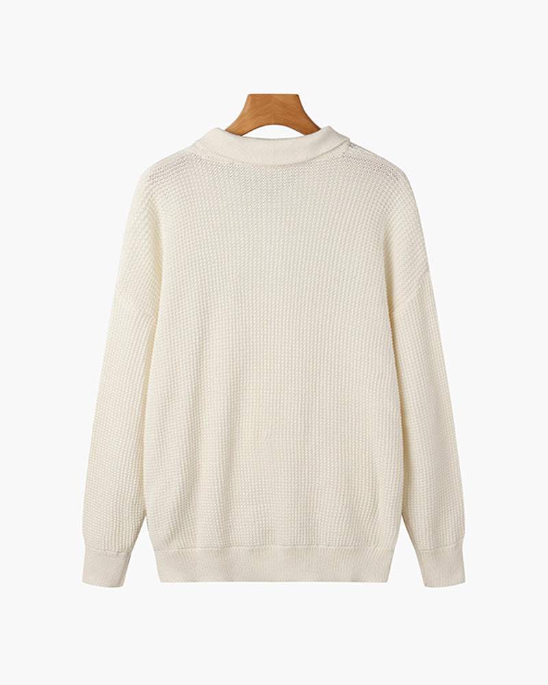 GONGJU Sweter z zamkiem