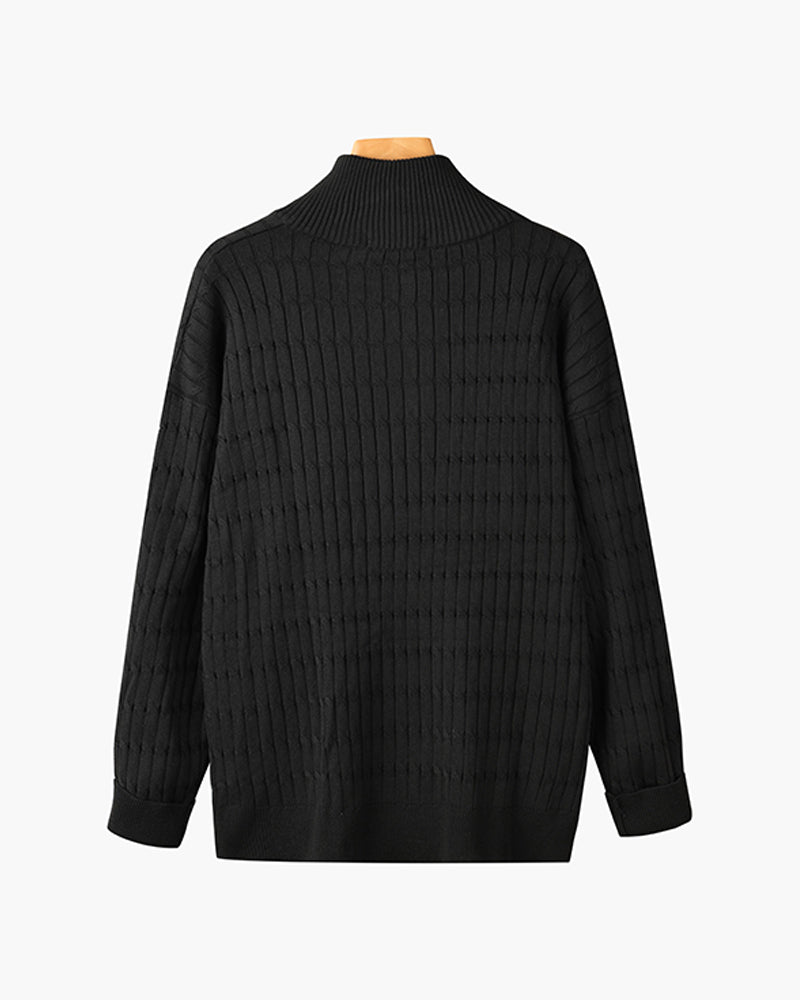 GWANGJU Sweter z polo zamkiem