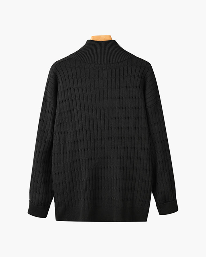 GWANGJU Sweter z polo zamkiem