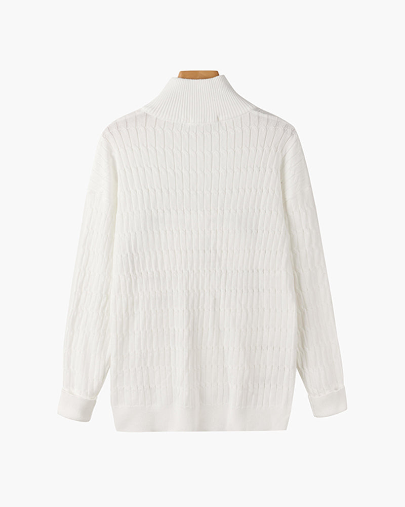 GWANGJU Sweter z polo zamkiem