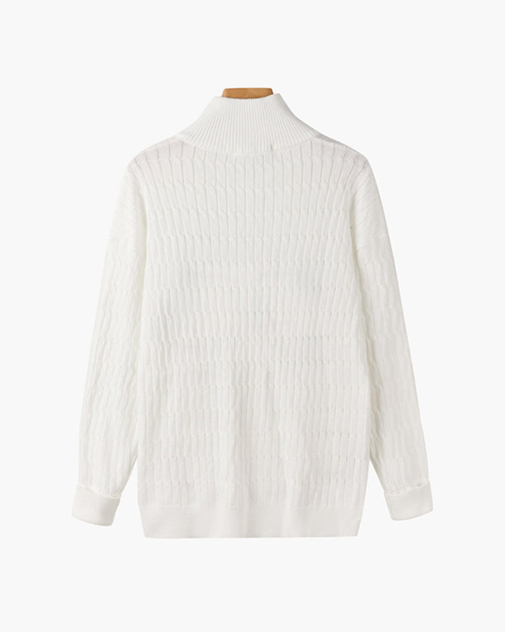 GWANGJU Sweter z polo zamkiem