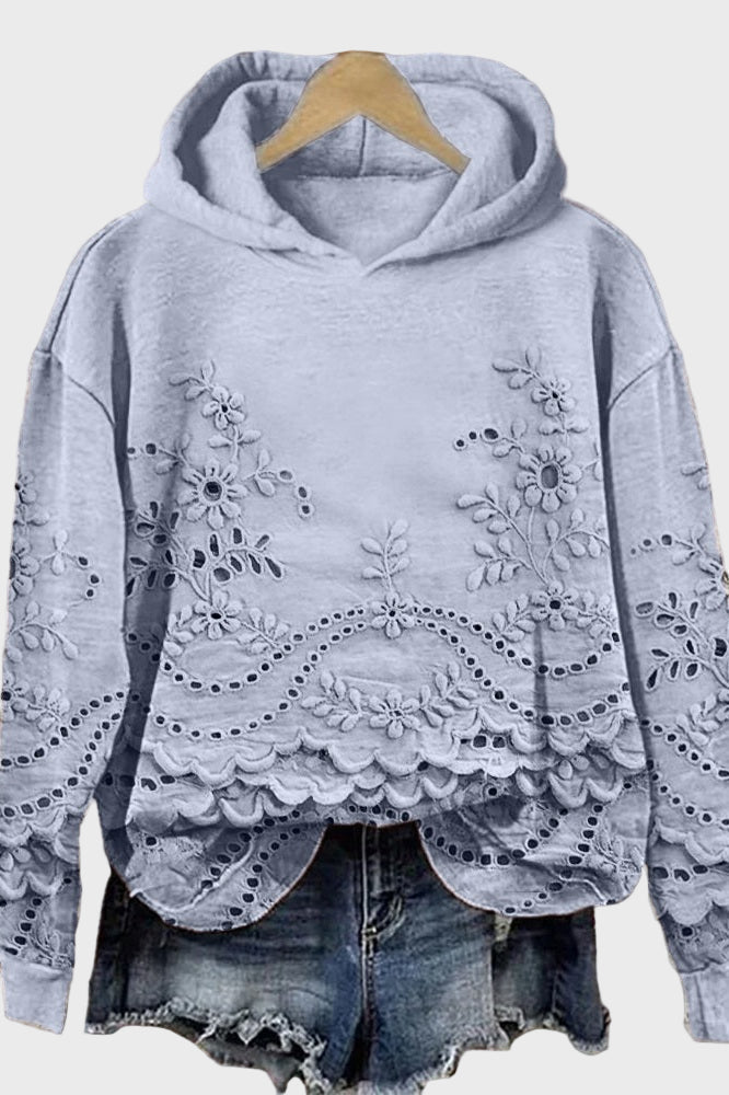Bluza z Kapturem z Leśnej Zielonej Koronki