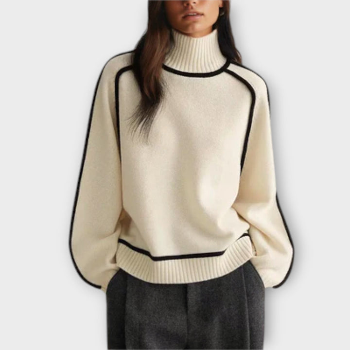 Emilie | Miękki i Stylowy Sweter z Wysokim Kołnierzem