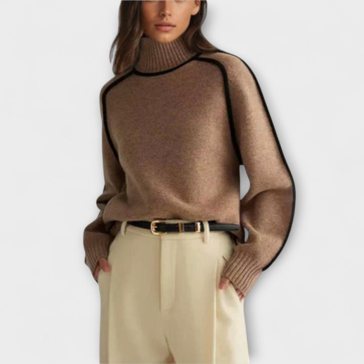 Emilie | Miękki i Stylowy Sweter z Wysokim Kołnierzem