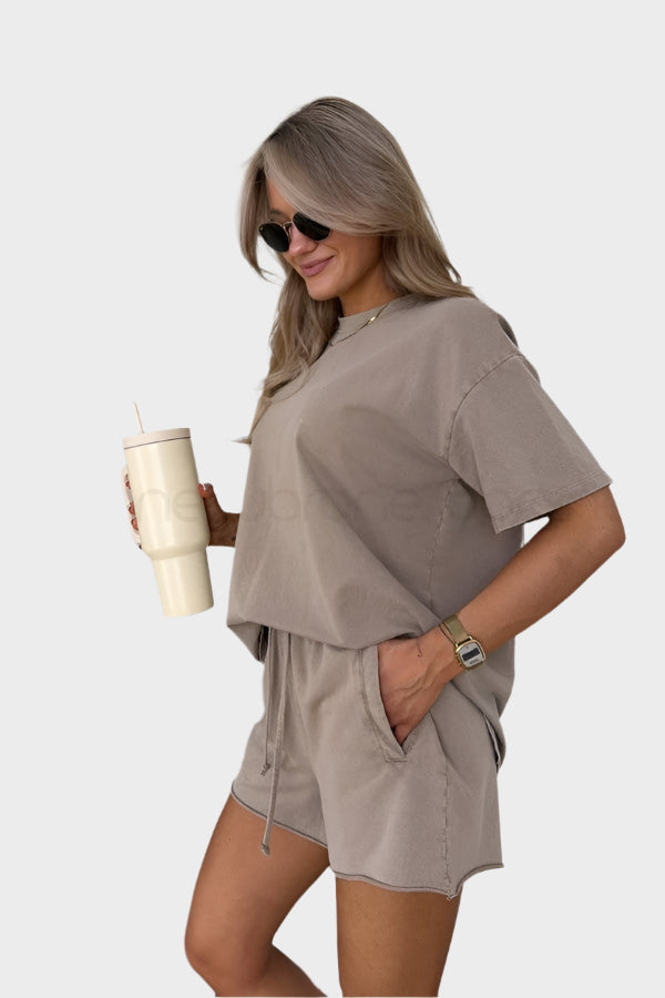 Zestaw Casual z T-shirtem i Spodniami Jogger