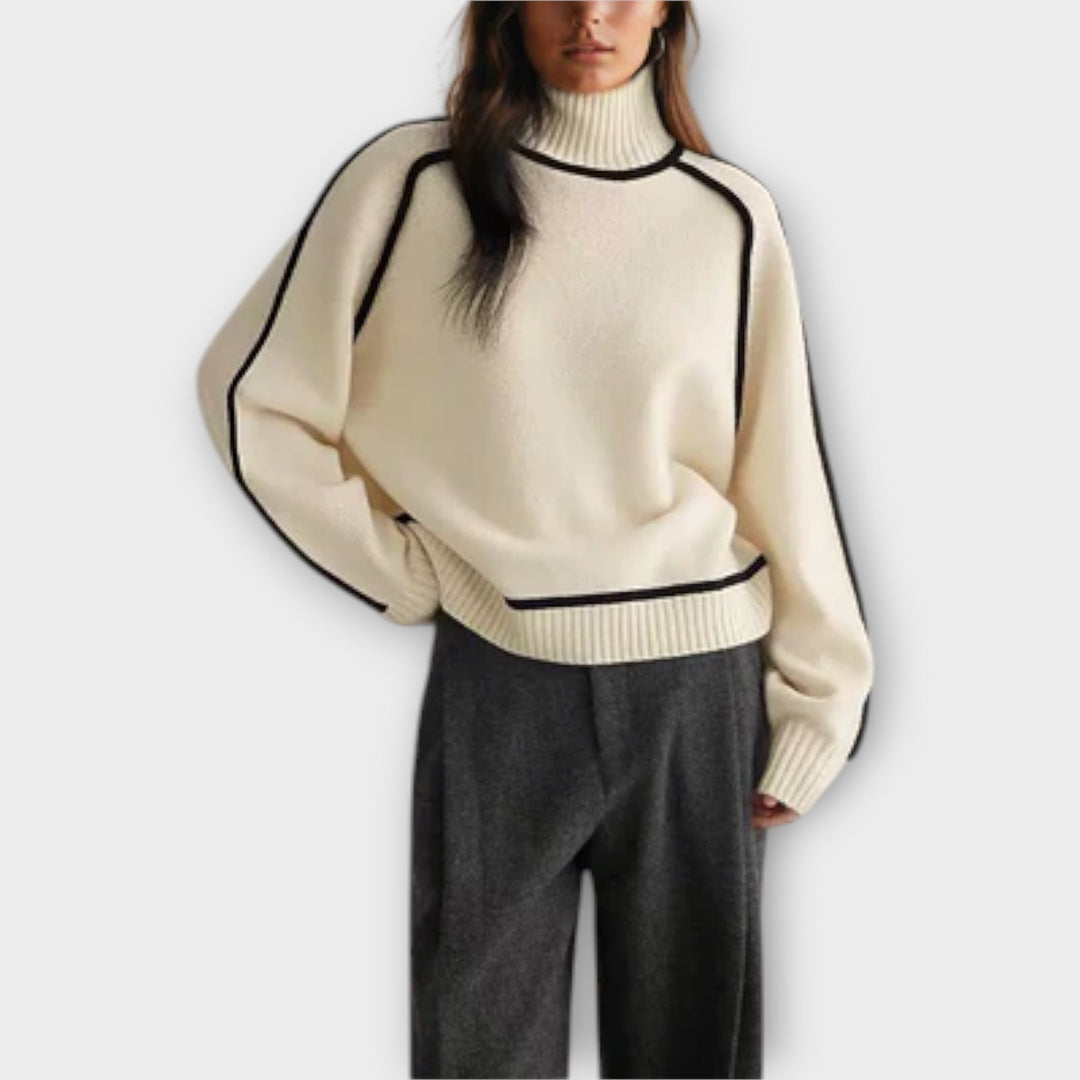 Emilie | Miękki i Stylowy Sweter z Wysokim Kołnierzem