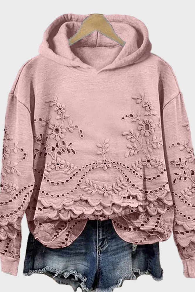 Bluza z Kapturem z Leśnej Zielonej Koronki