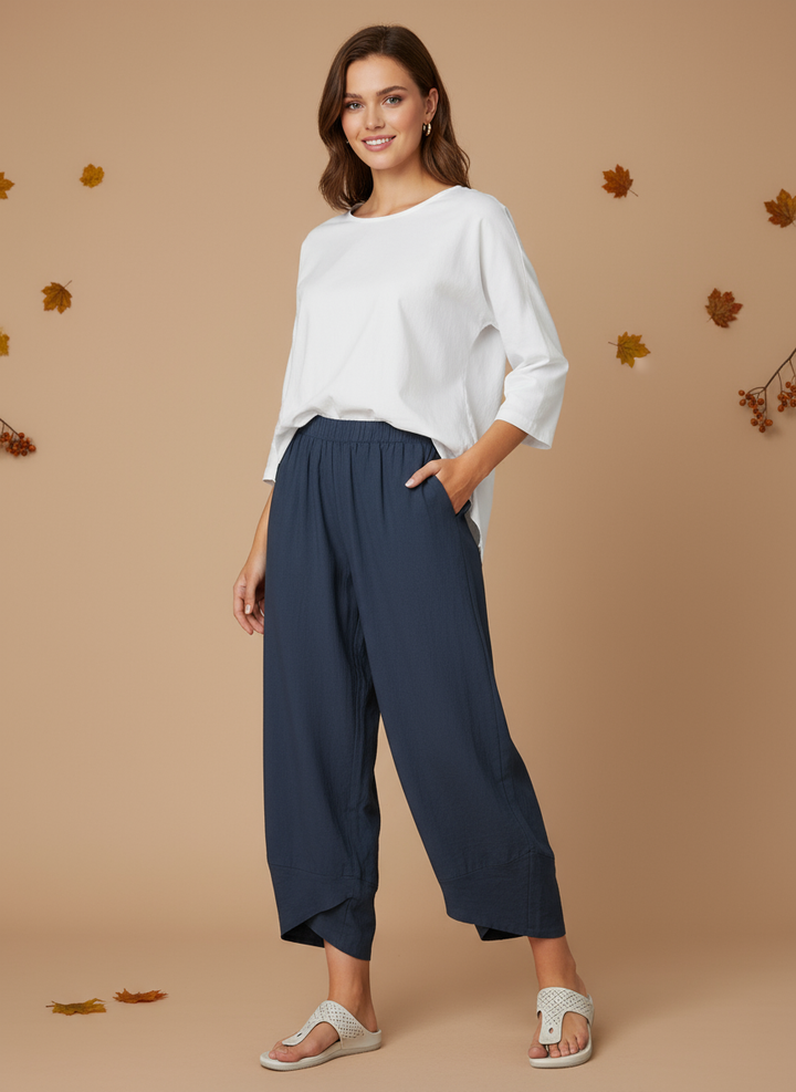 Eleganckie Lniane Spodnie