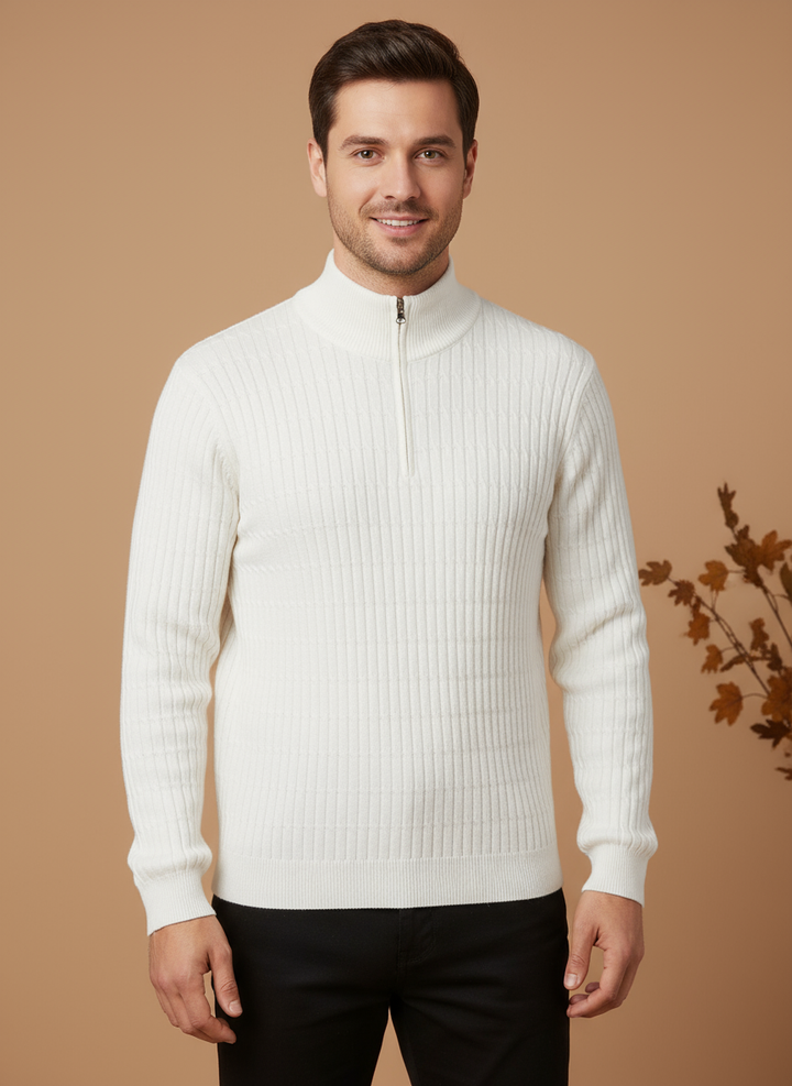 GWANGJU Sweter z polo zamkiem