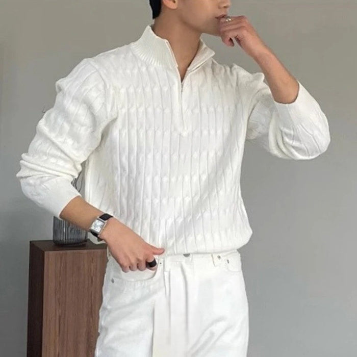 GWANGJU Sweter z polo zamkiem