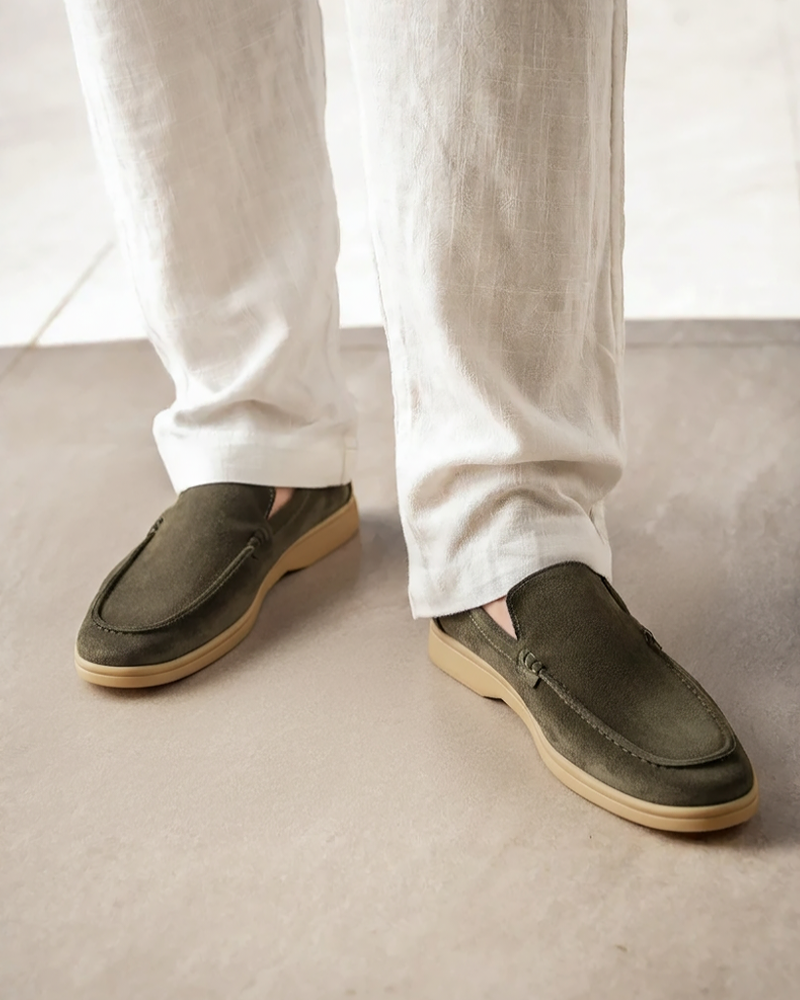 Luksusowe zamszowe loafersy